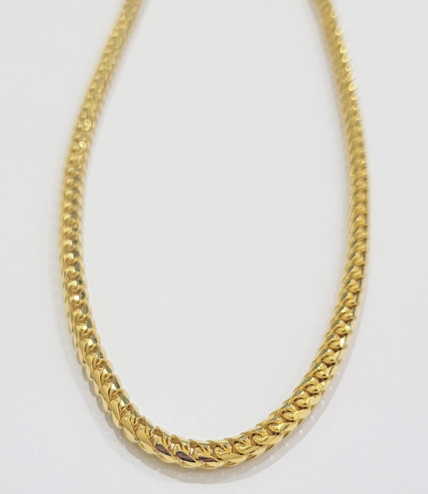 10k Gold Necklace Franco Solid Chain 4mm 26 Inch 10k Yellow Gold, Heavy & Strong - Image 4