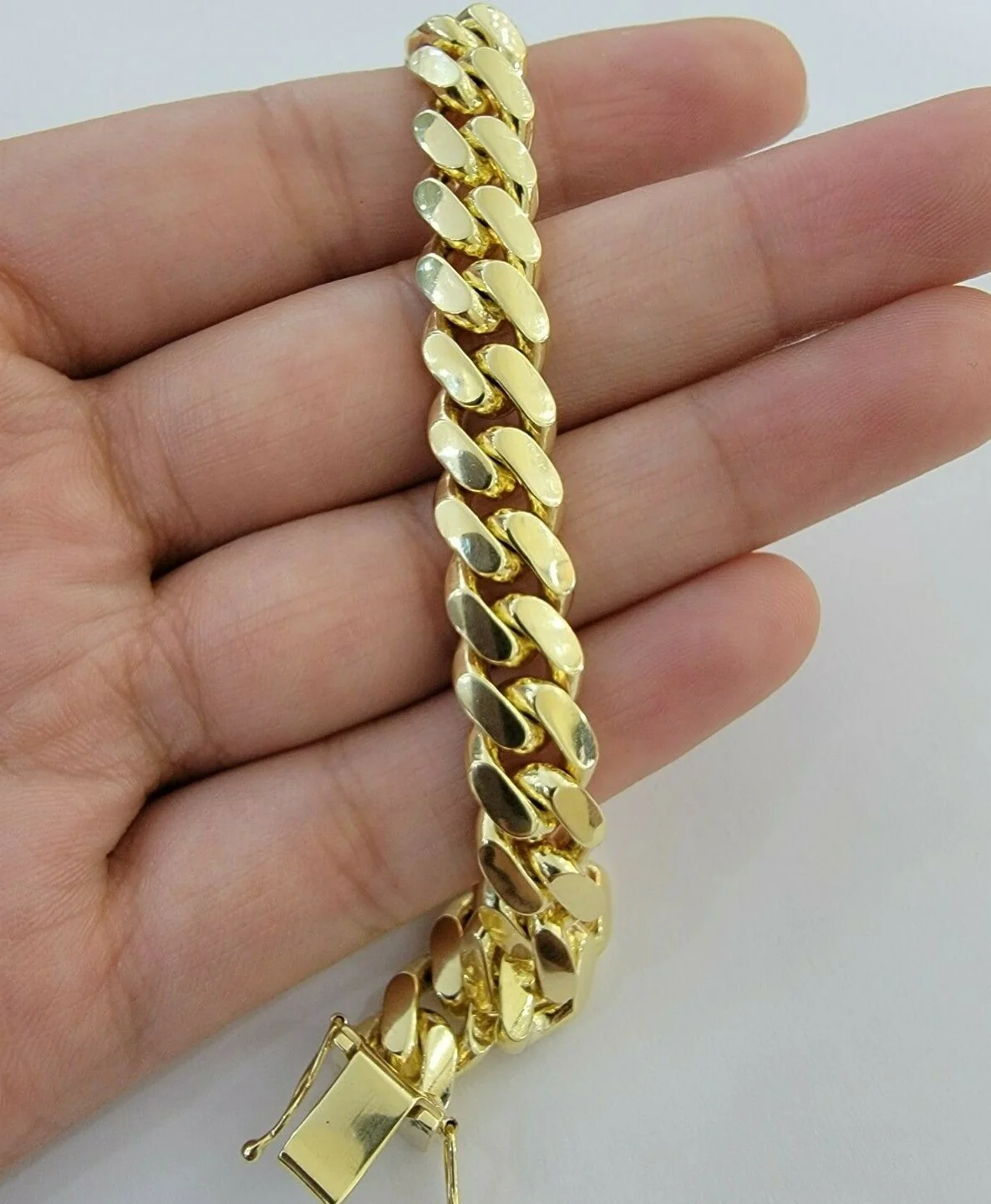 14k Yellow Gold Bracelet 7.5 Inch Miami Cuban Link SOLID 8.5mm Mens REAL 14kt - Image 3