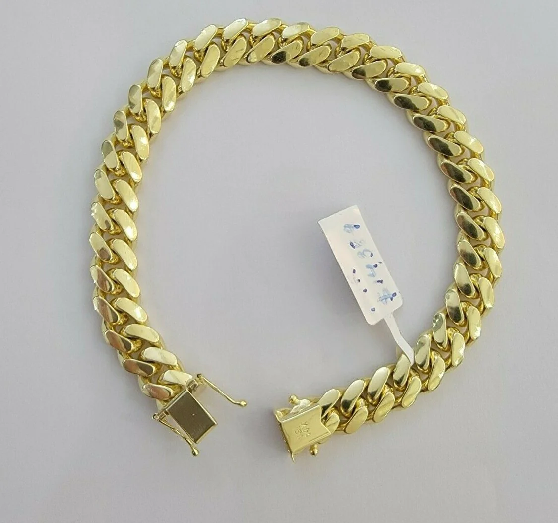 14k Yellow Gold Bracelet 7.5 Inch Miami Cuban Link SOLID 8.5mm Mens REAL 14kt - Image 6