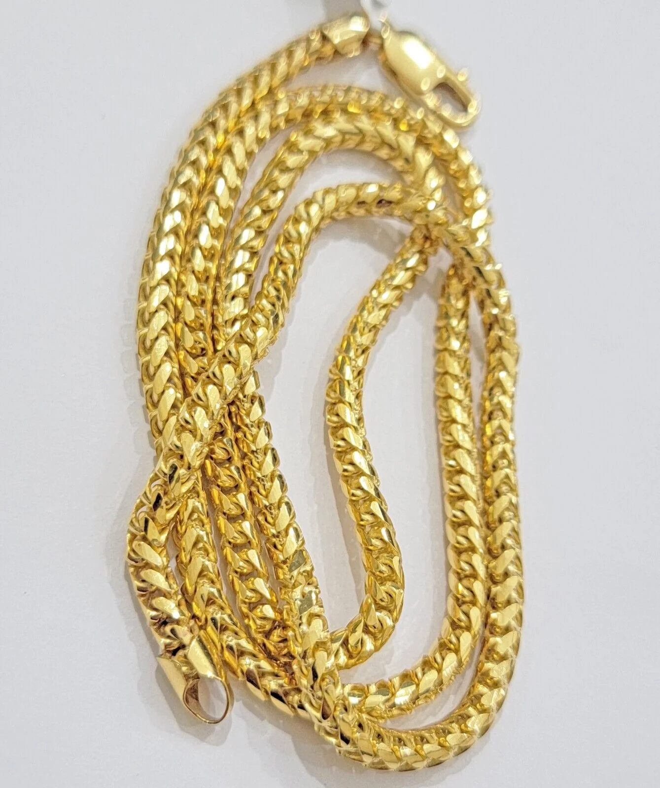 Real 10k Gold Necklace Franco Chain 4mm 22Inch Diamond Cut 10k Yellow Gold SOLID - Image 6