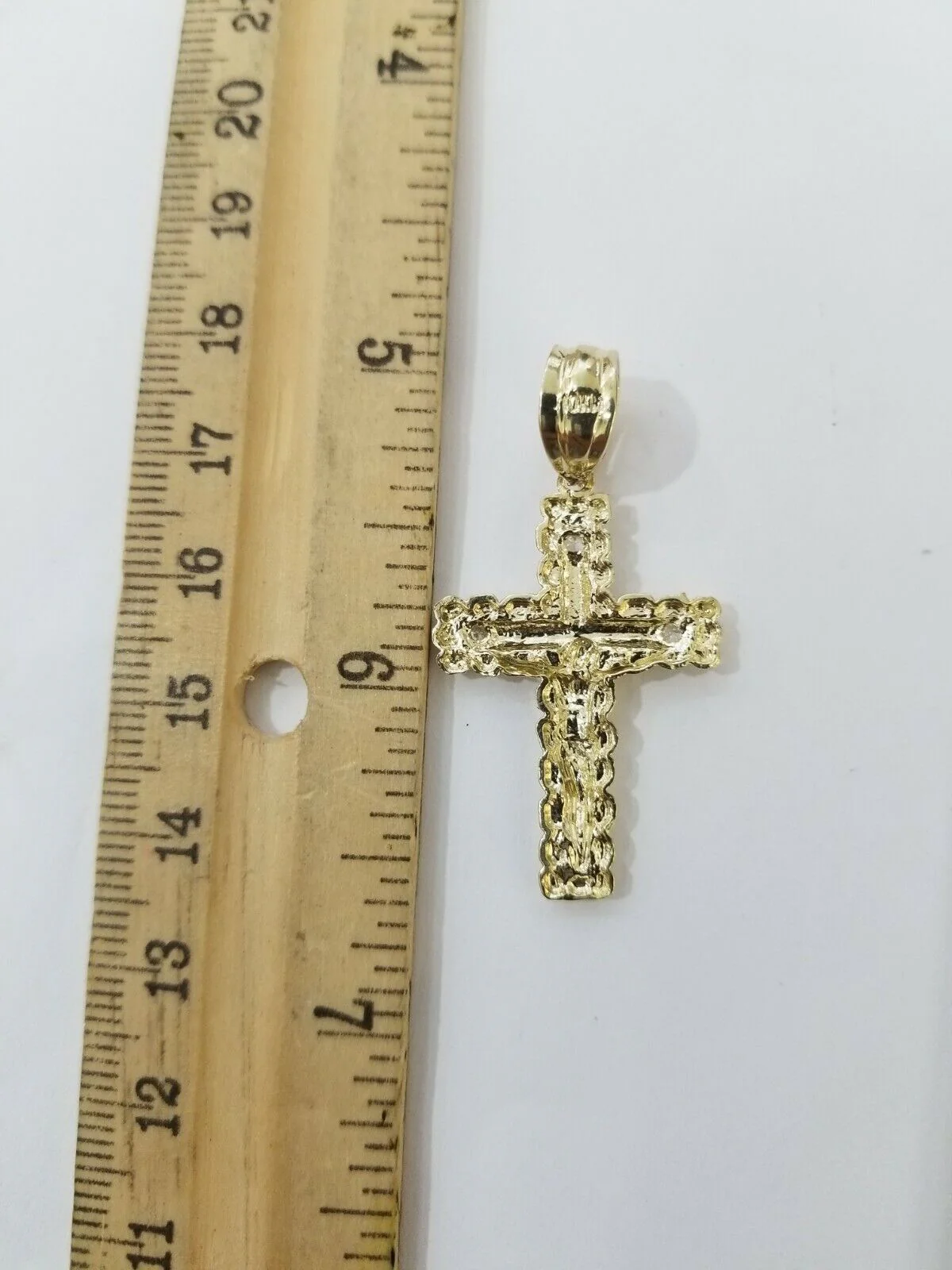REAL 10k Rope Chain And Cross Charm Pendant 3mm Necklace Jesus Cross Set 16"-28" - Image 8