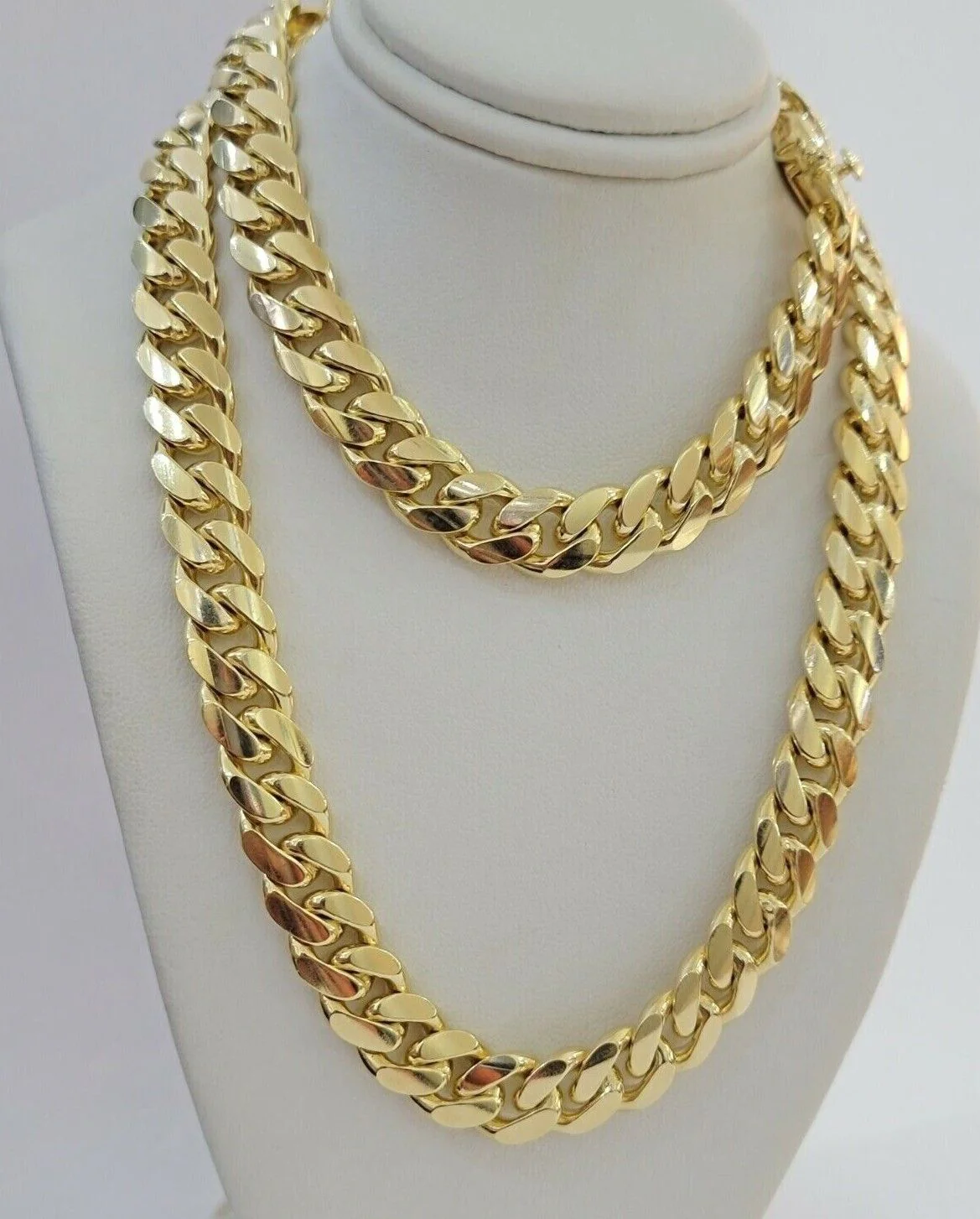 Real 10k Yellow Gold Chain 10mm Solid Miami Cuban Link Necklace 20 Inch Choker - Image 3