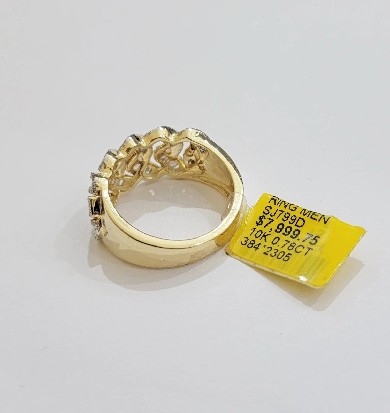 Real 10k Yellow Gold Diamond Mens Ring Cuban Link 0.78CT Natural Diamond SIZE 10 Sizes: 6 7 8 9 10 11 & 12 - Image 4