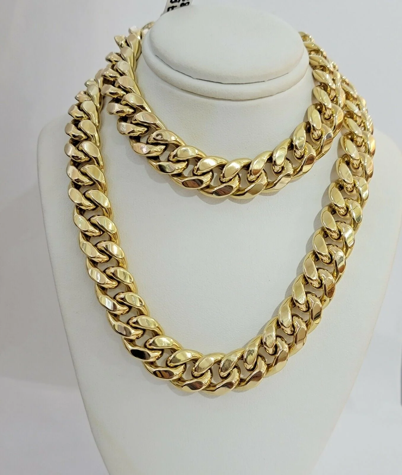 Real 14k Gold 13mm Chain Necklace Miami Cuban Link 24" Men 14kt Yellow Gold - Image 4
