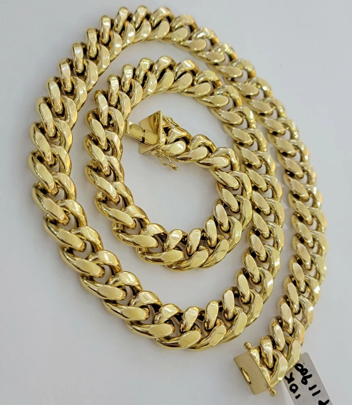 Real 14k Yellow Gold Chain Necklace 24 Inch 15mm Miami Cuban Link Mens 14kt - Image 5